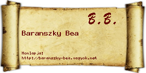 Baranszky Bea névjegykártya